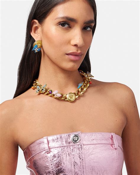 versace butterfly earrings|Versace necklaces women's.